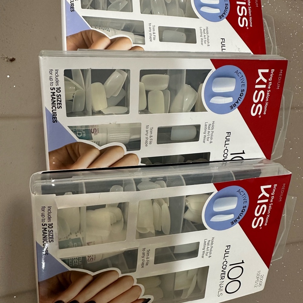 KISS Natural Full-Cover Nail Kit Set Of 3